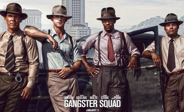 Gangster Squad drawing of Josh Brolin, Ryan Gosling, Anthony Mackie, and Michael Pena