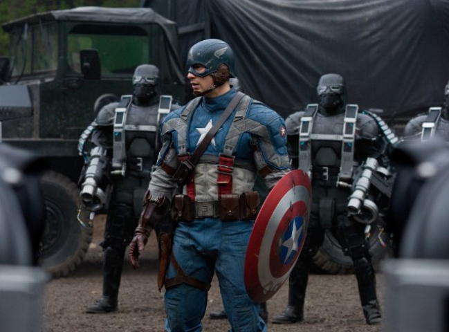 Captain American in outfit with shield