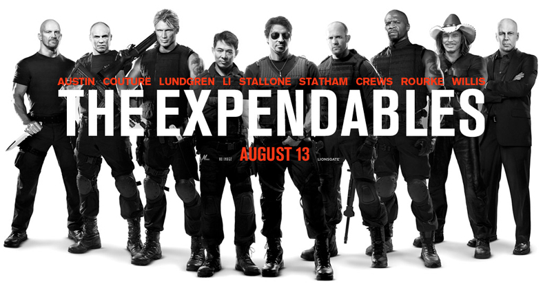 Expendables cast promo piece in black and white