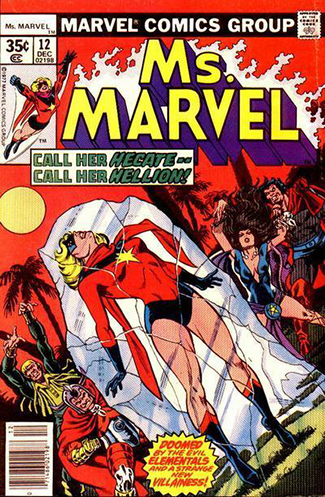 early Ms. Marvel comic book costume