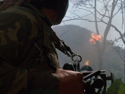 Predator movie Blain shoots Ole Painless and things burst into flames