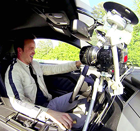Need for Speed star Aaron Paul with camera mount