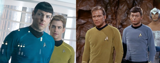 Comparison of Star Trek costumes Spock and Kirk