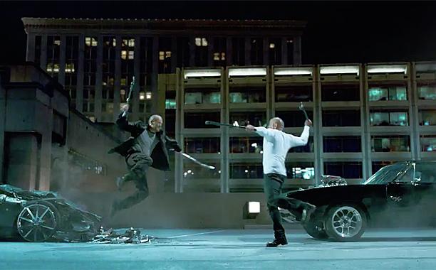 Vin Diesel fighting Jason Statham in Furious Seven