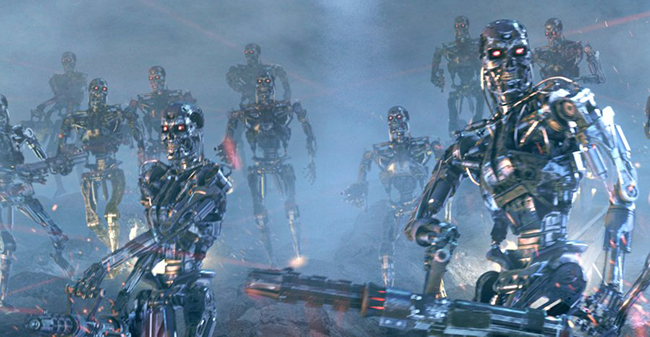 terminator robots in the war again men