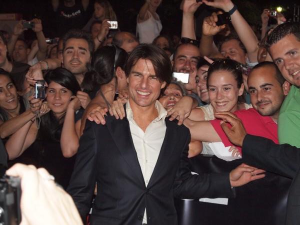 Tom Cruise with fans at Ghost Protocol red carpet