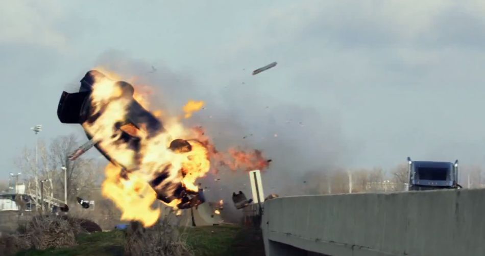 fiery crash from Snitch movie 2013