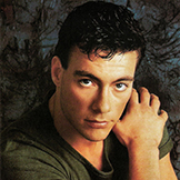 young Jean-Claude Van Damme with wet-look hair