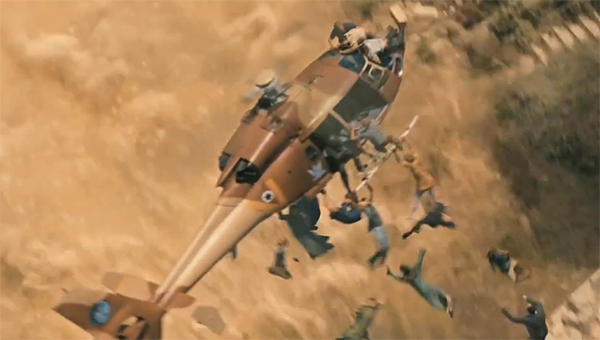 zombies attack a helicopter over Israel in World War Z