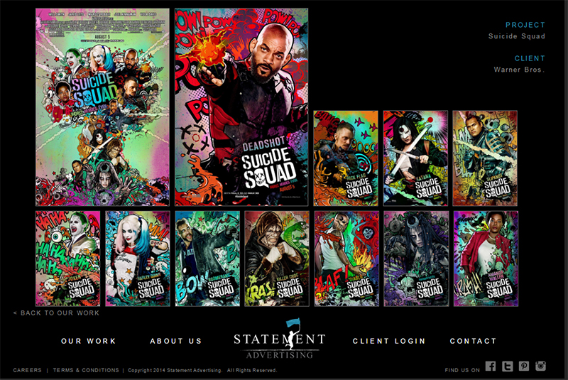 Suicide Squad posters by Statement Advertising