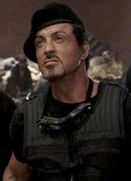 Sylvester Stallone in a black beret from The Expendables