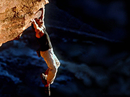Tom Cruise rock climbing in Mission: Impossible 2