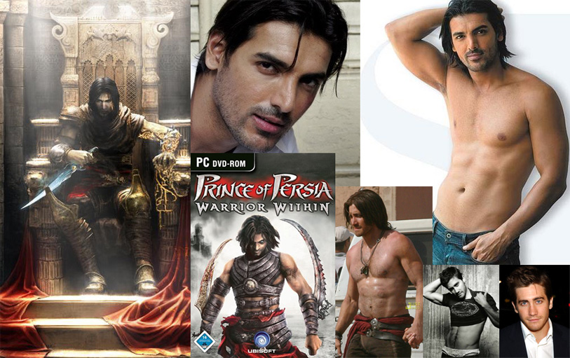 Prince of Persia casting composite promoting John Abraham over Jake Gyllenhaal
