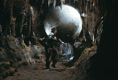 Indiana Jones Raiders of the Lost Ark Indy is chased by the big stone ball