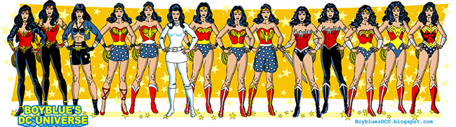 pictograph of all the Wonder Women original costume variations